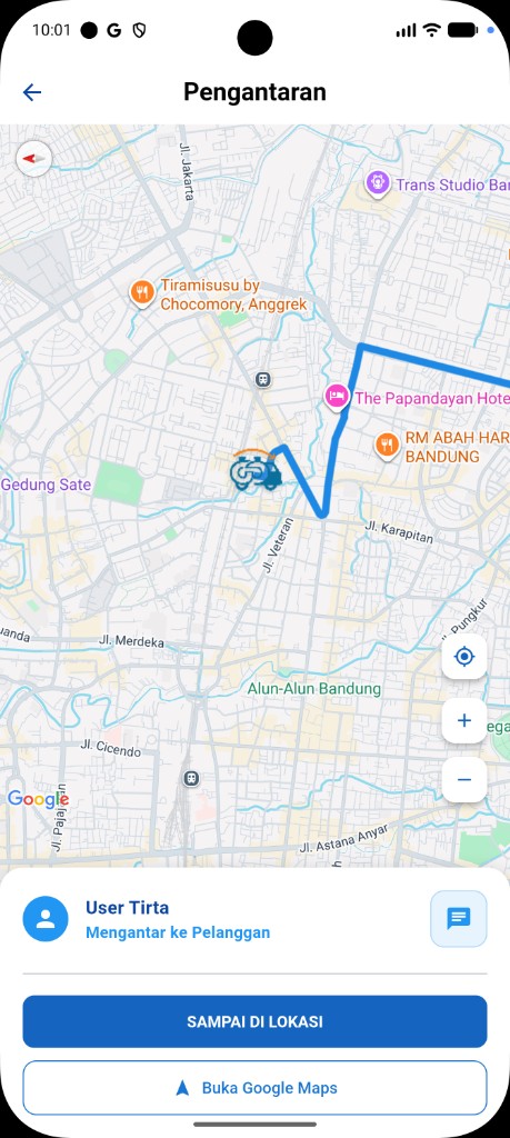 Pengantaran mitra Tirta Go